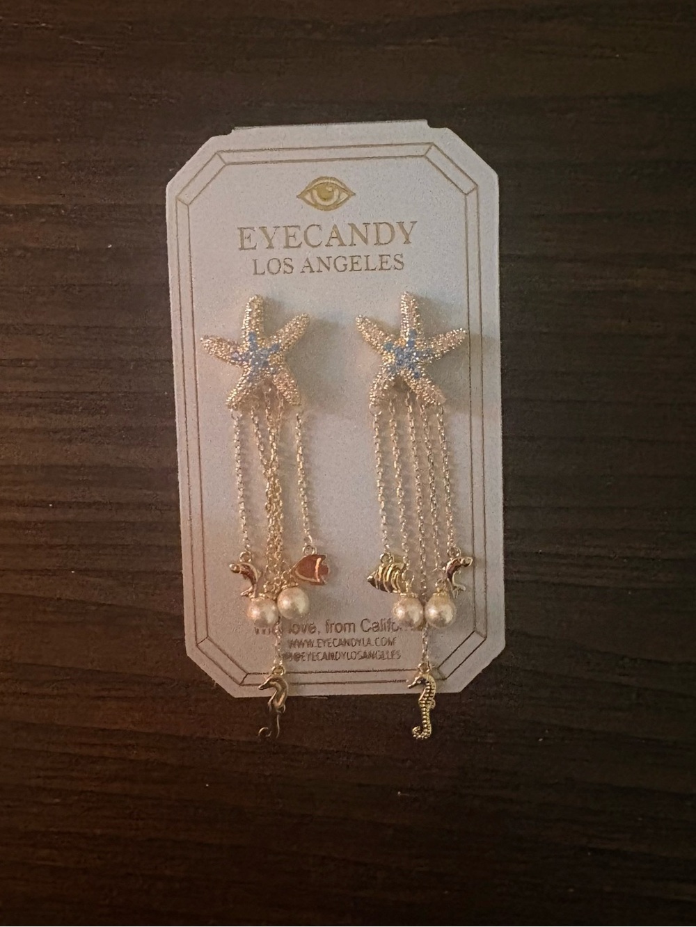 NEW Eye Candy Gold Starfish Dangle Earrings
